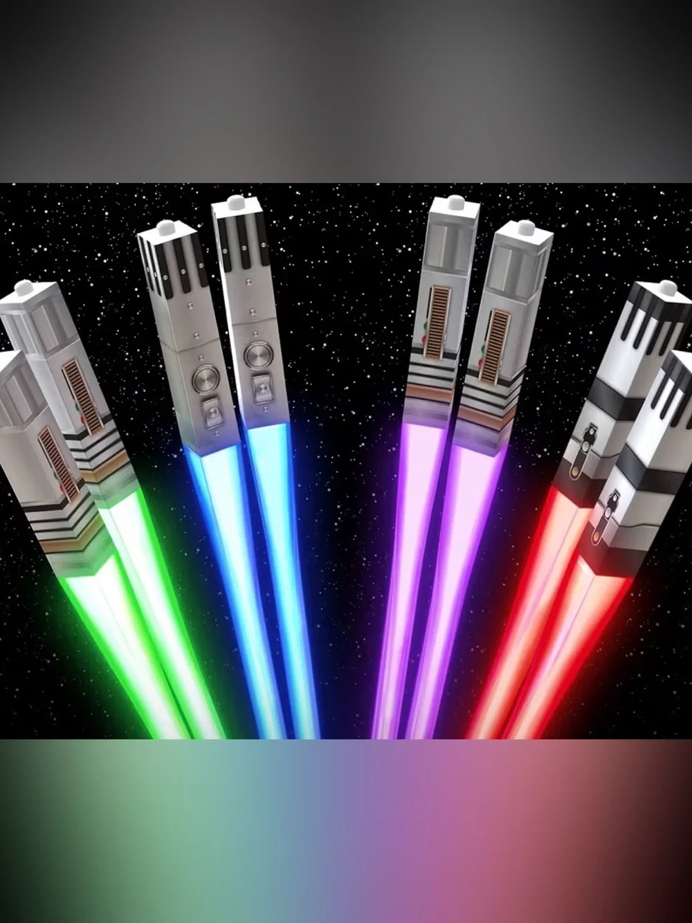 LightSaber Glow Reuseable Chop Sticks Set of 4